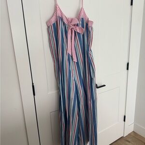 Chic Striped Jumpsuit in Blue and Pink